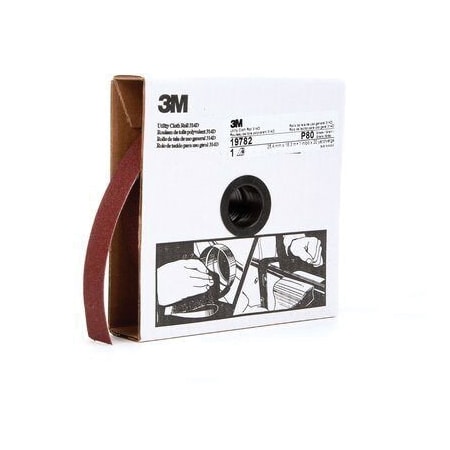 3M 3MTM Utility Cloth Roll 314D, 1 in x 20 yd P80 J-weight 7000118504